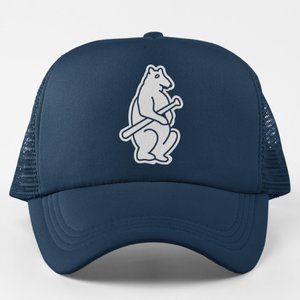 NEW Chicago Cubs 1914 Retro Bat Bear Logo Foam Trucker Snapback Hat NAVY
